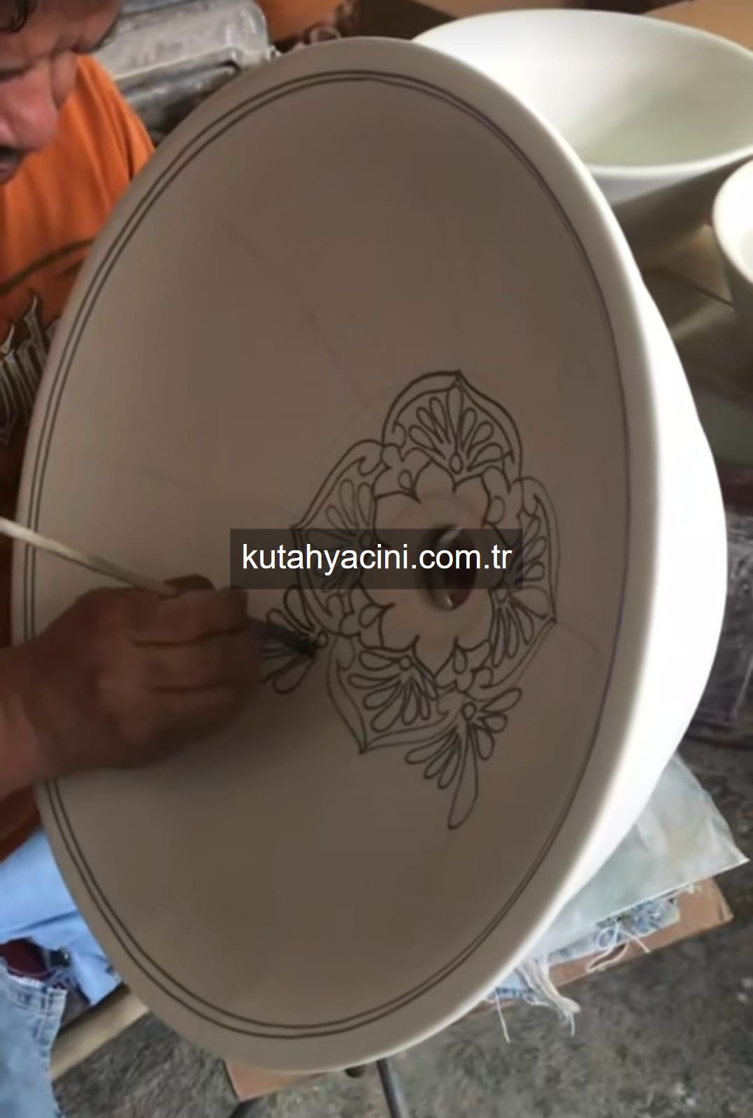 1-Porselen El Dekor Çinili Lavabo